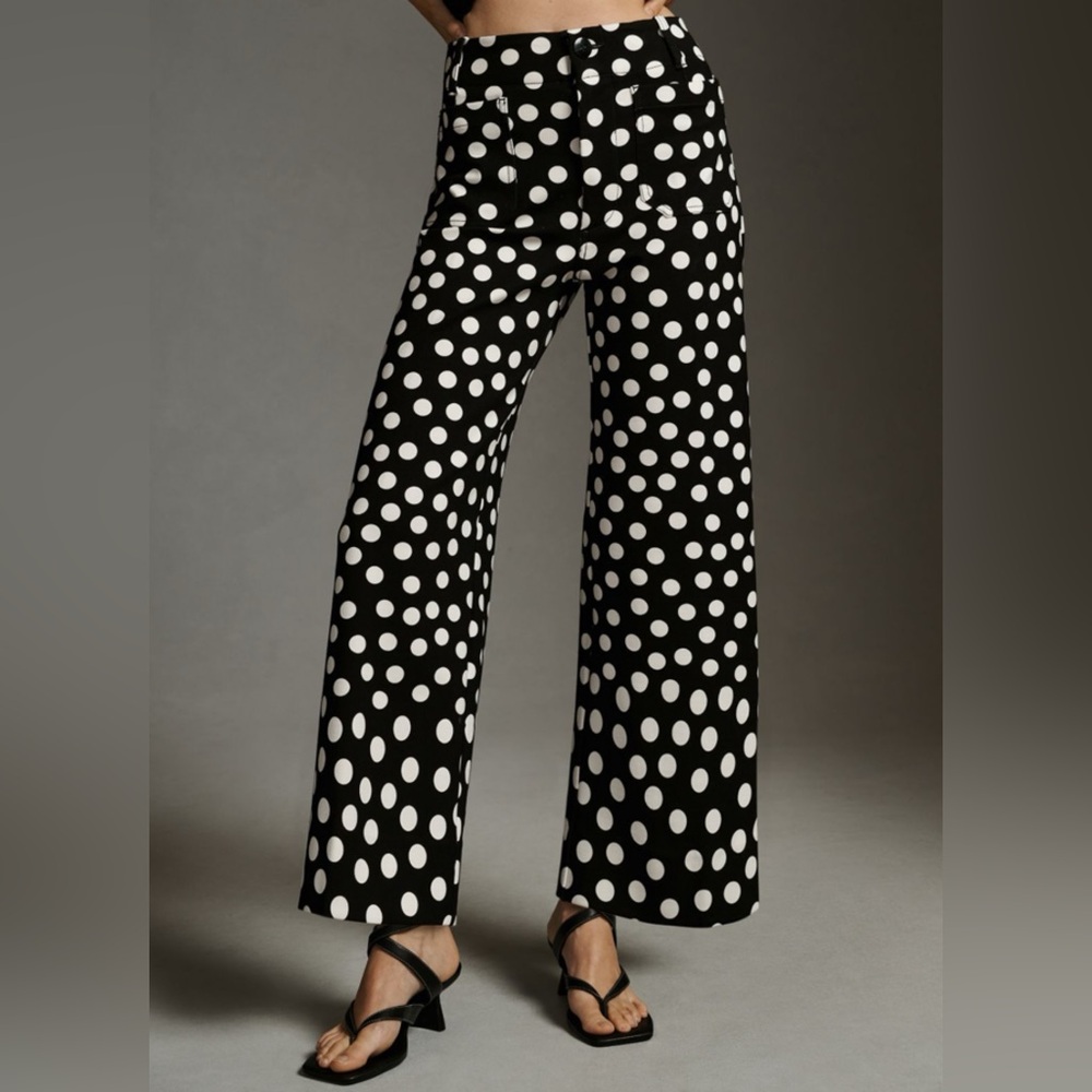 Anthropologie Colette cropped wide leg ponte pants